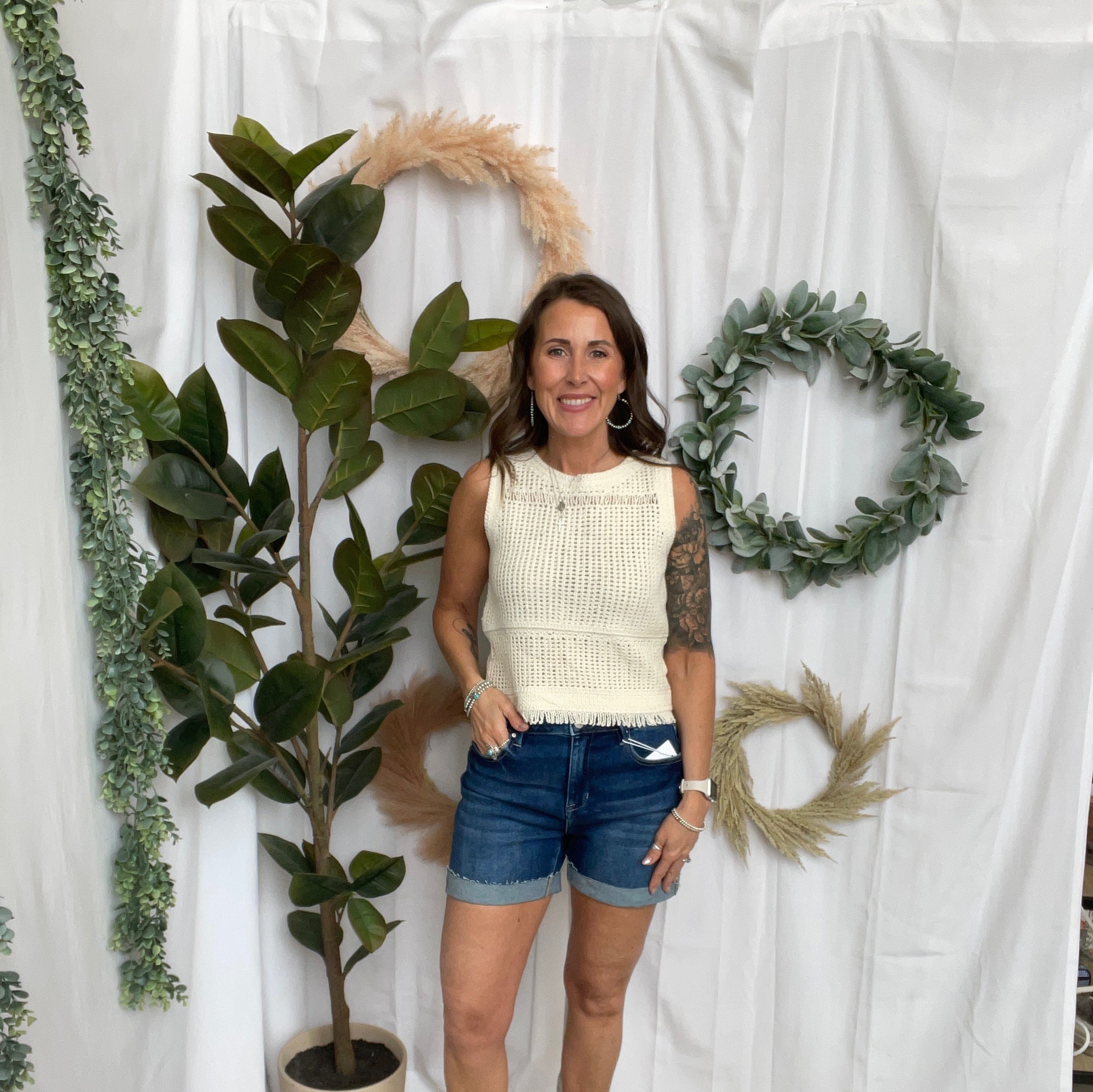 Ruffled Hemline Knit Tank Top-Tank Tops-be cool-The Silo Boutique, Women's Fashion Boutique Located in Warren and Grand Forks North Dakota