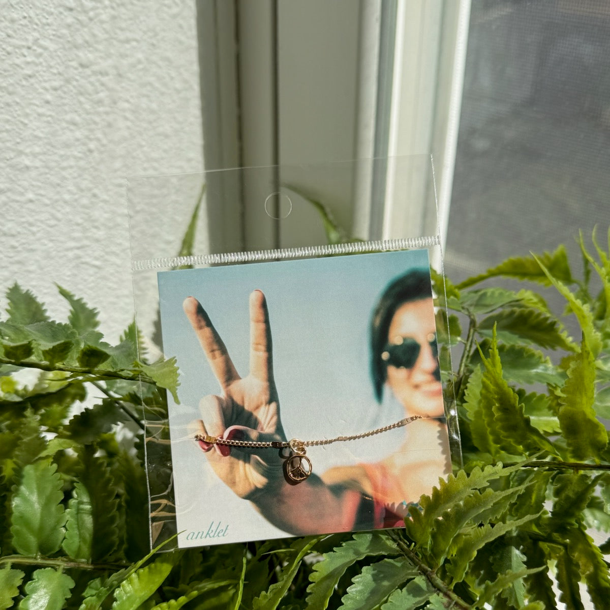 Peace Sign Ankle Bracelet-Ankle Bracelets-Fame-The Silo Boutique, Women's Fashion Boutique Located in Warren and Grand Forks North Dakota