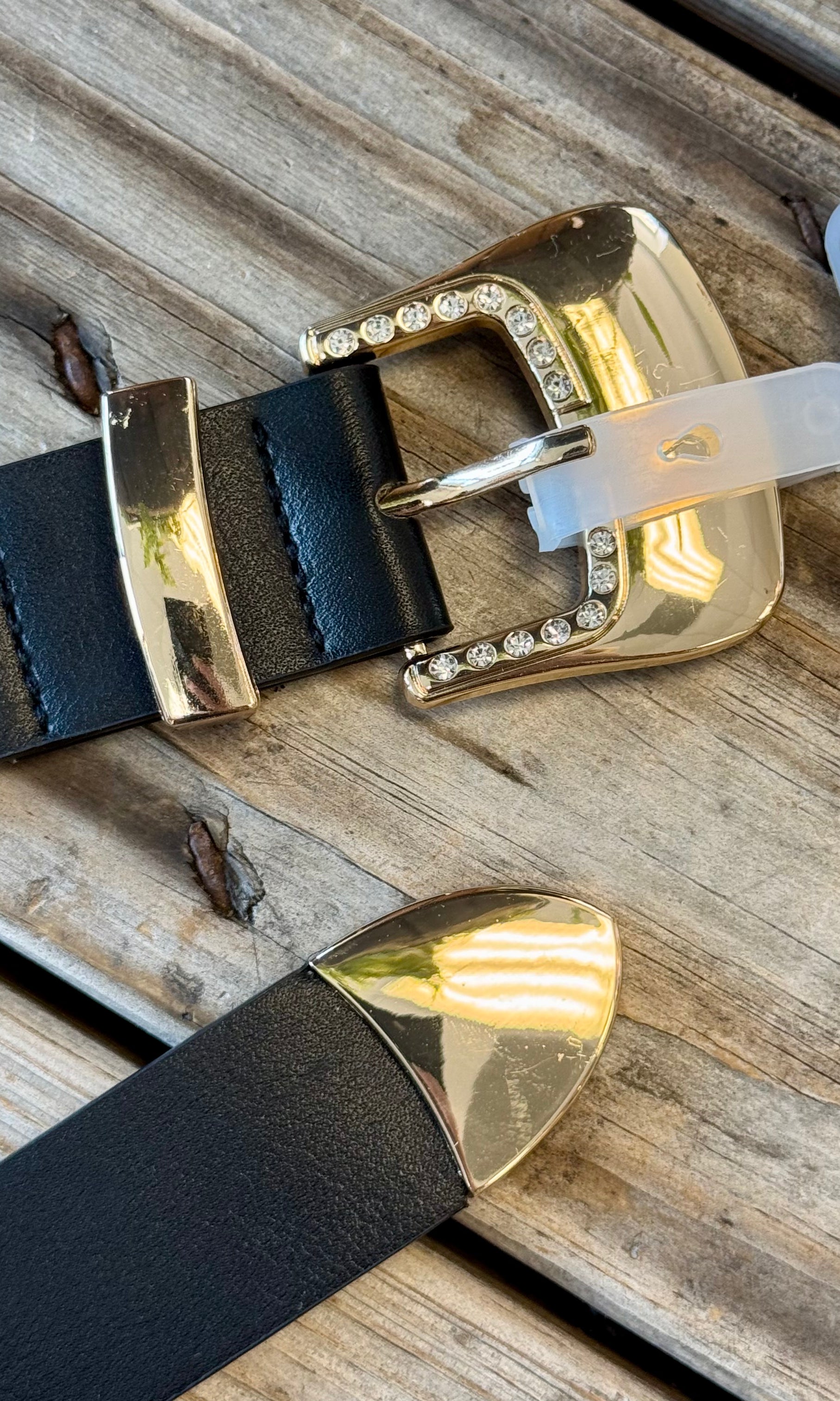 Rhinestone Buckle Belt-Belts-Fame-The Silo Boutique, Women's Fashion Boutique Located in Warren and Grand Forks North Dakota