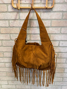 Fringe Hobo Purse-Brown-Purses-Fame-The Silo Boutique, Women's Fashion Boutique Located in Warren and Grand Forks North Dakota