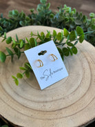 Mini Gold Double Hug Earrings-Earrings-Fame-The Silo Boutique, Women's Fashion Boutique Located in Warren and Grand Forks North Dakota