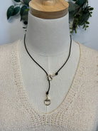 Leather Cord Necklace-Necklaces-Fame-The Silo Boutique, Women's Fashion Boutique Located in Warren and Grand Forks North Dakota