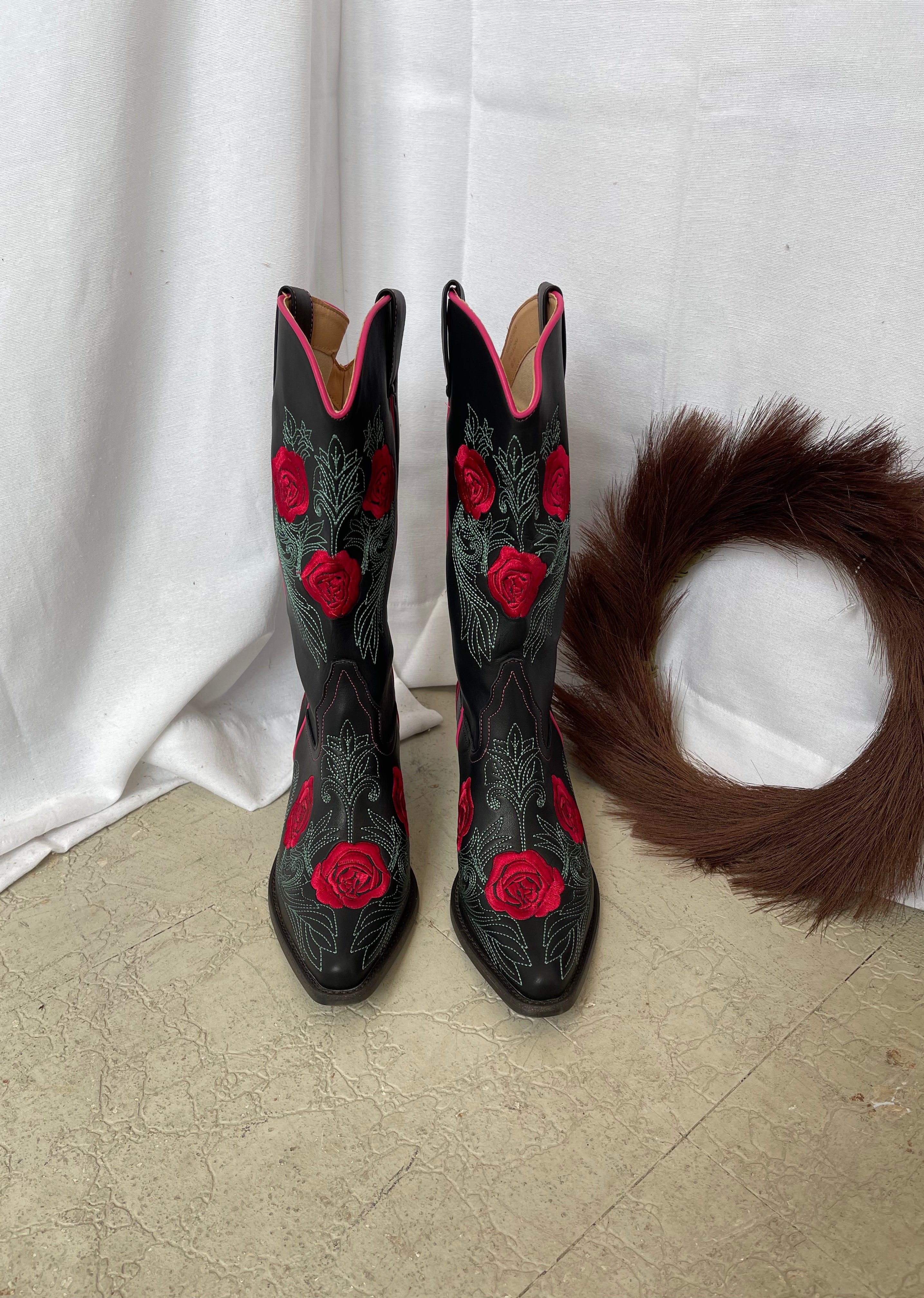MiiM Cali Boot-Black Floral-Boots-miracle mile-The Silo Boutique, Women's Fashion Boutique Located in Warren and Grand Forks North Dakota