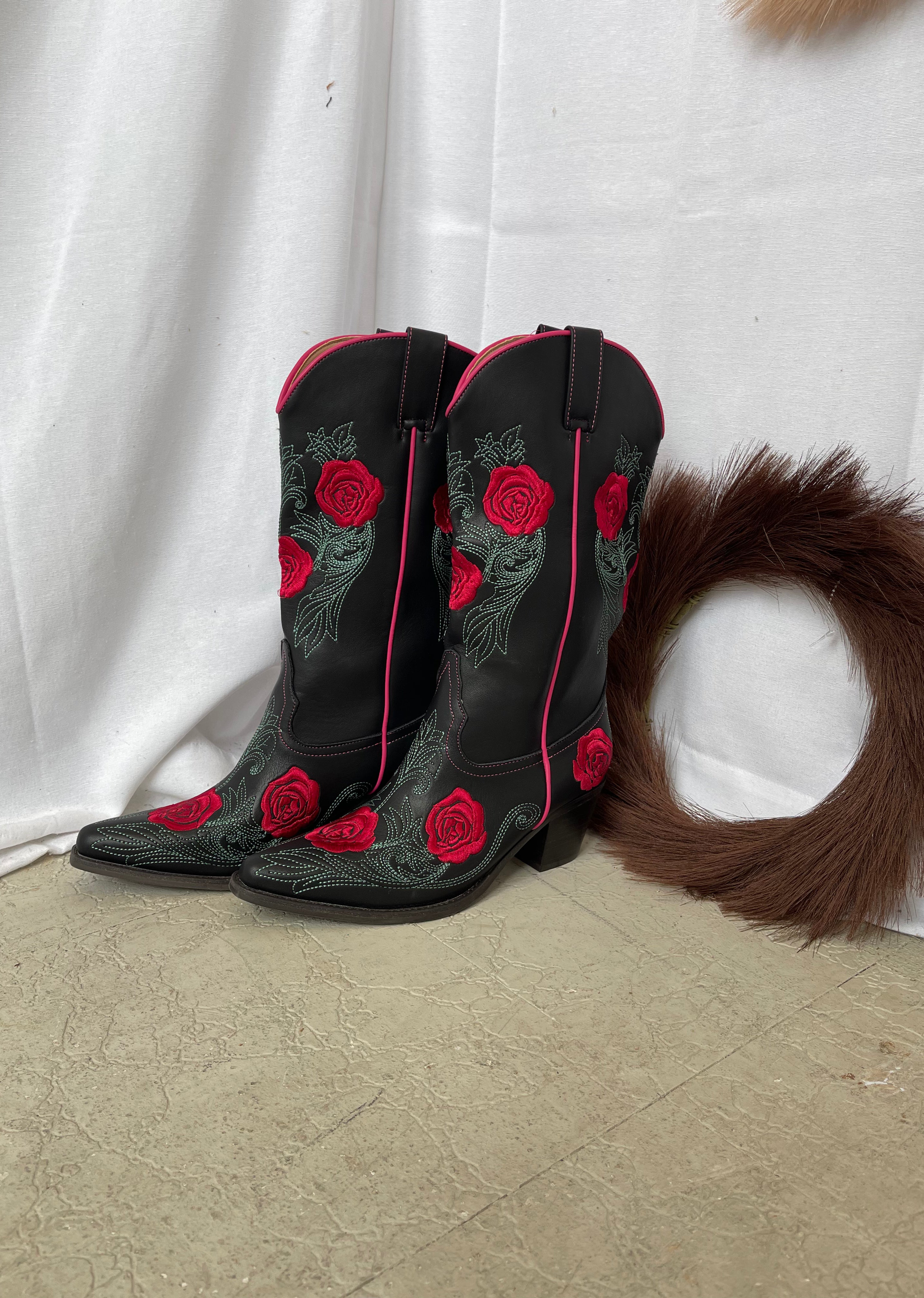 MiiM Cali Boot-Black Floral-Boots-miracle mile-The Silo Boutique, Women's Fashion Boutique Located in Warren and Grand Forks North Dakota