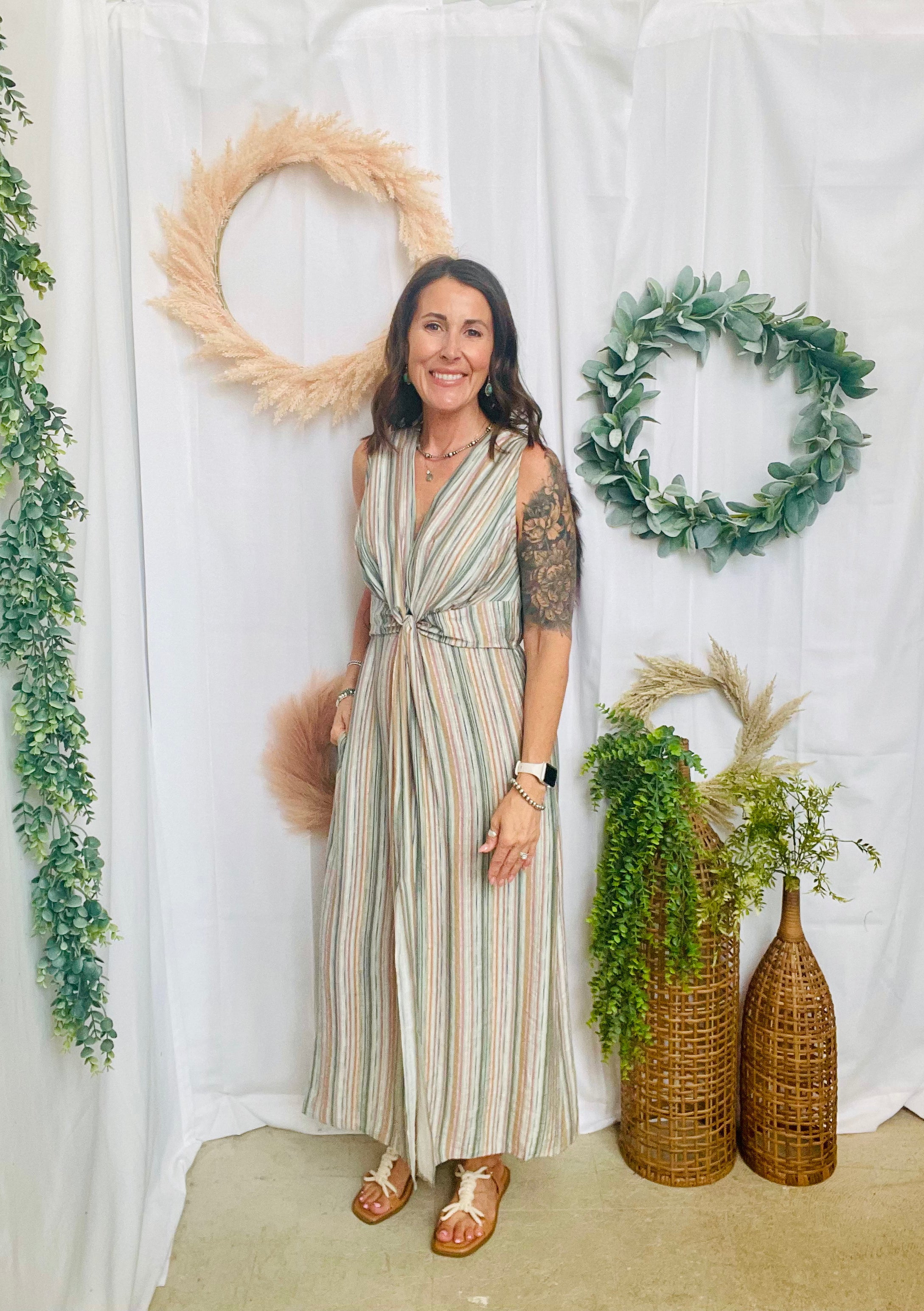 Coastal Breeze Knot Front Midi Dress-Dresses-cozy co-The Silo Boutique, Women's Fashion Boutique Located in Warren and Grand Forks North Dakota