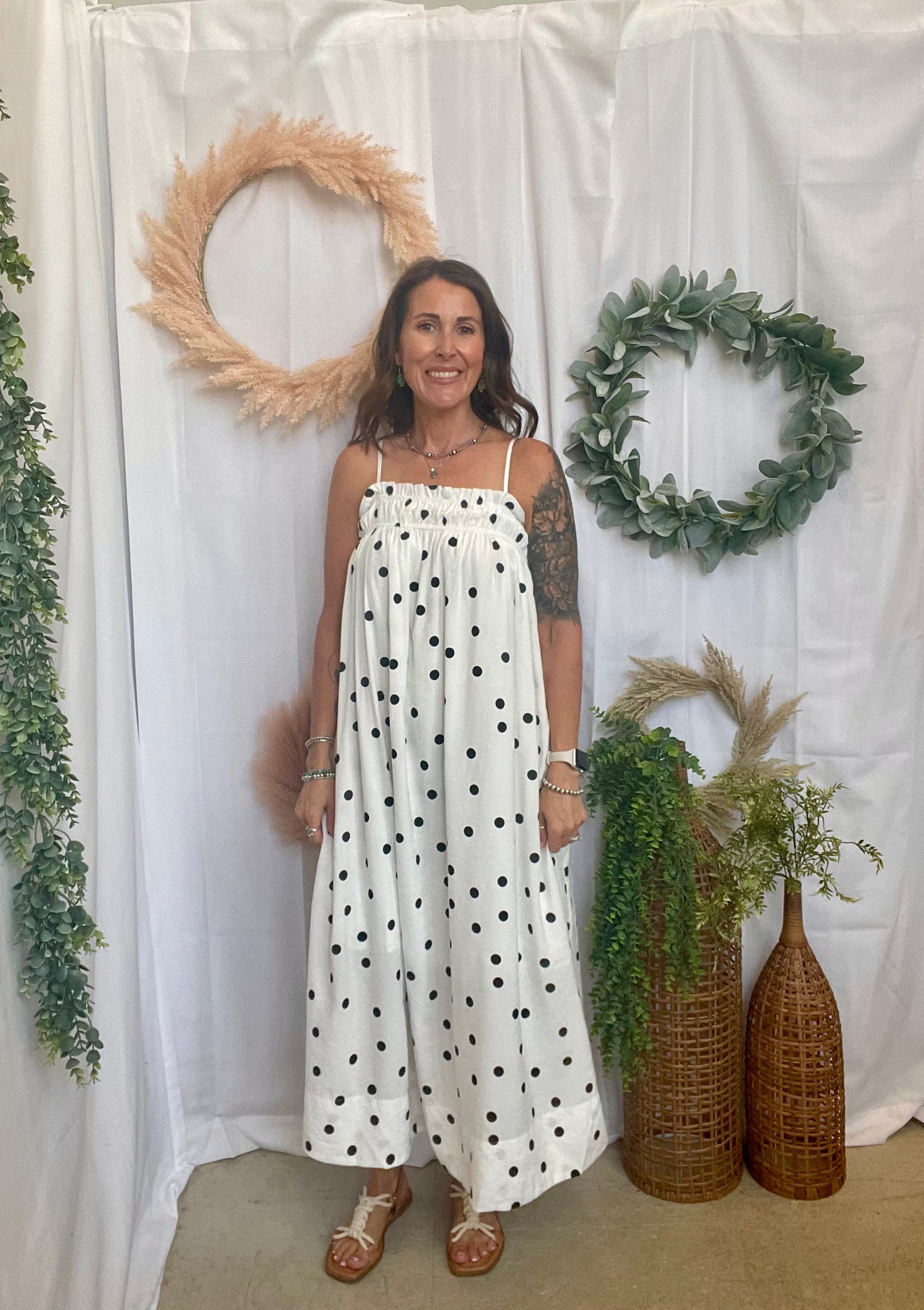 Riviera Promenade Polka Dress-Dresses-cozy co-The Silo Boutique, Women's Fashion Boutique Located in Warren and Grand Forks North Dakota