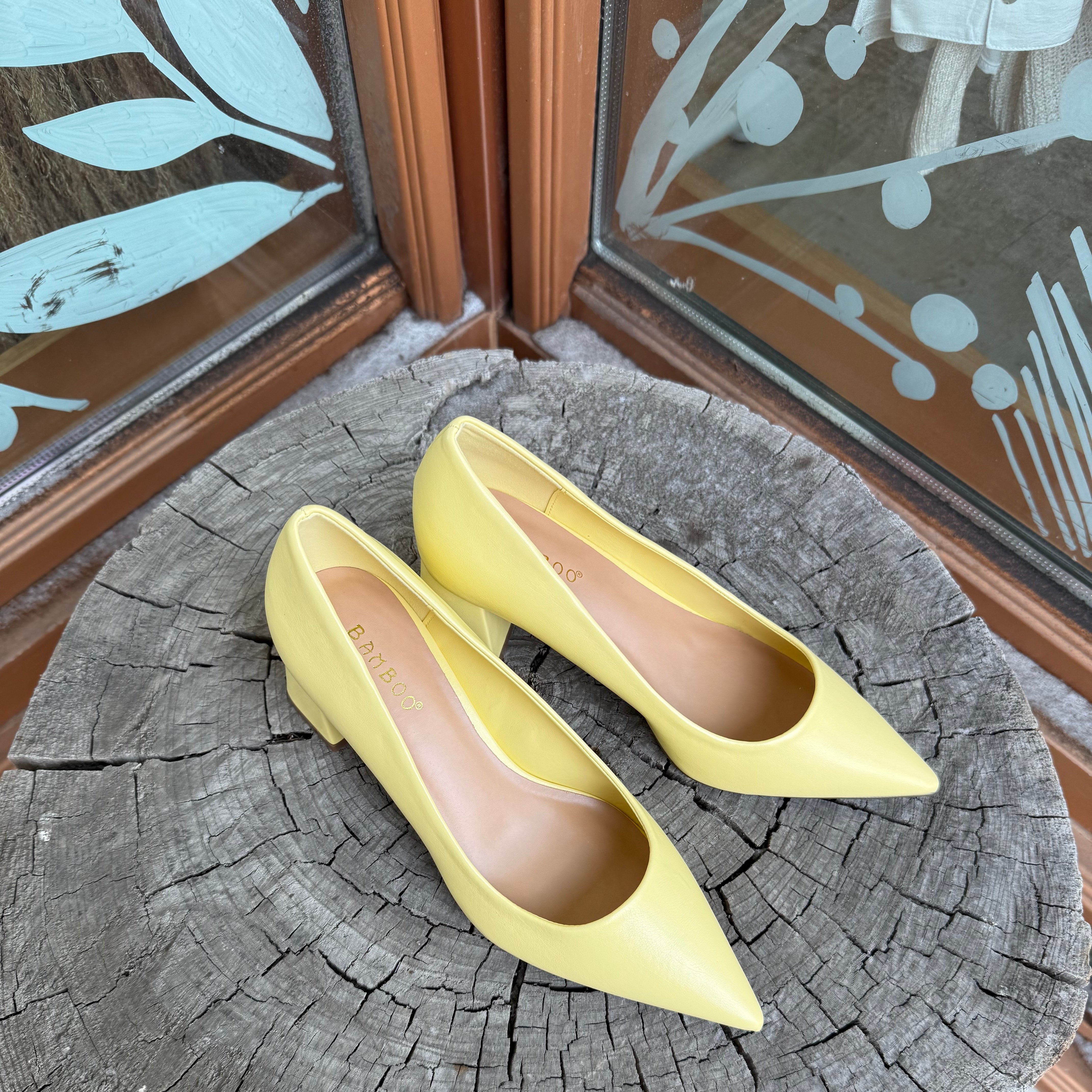Starlike Yellow Heels-Heels-ccocci-The Silo Boutique, Women's Fashion Boutique Located in Warren and Grand Forks North Dakota