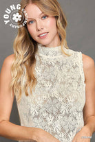 Lace Sheer Tank Top-Cream-Tank Tops-Umgee-The Silo Boutique, Women's Fashion Boutique Located in Warren and Grand Forks North Dakota