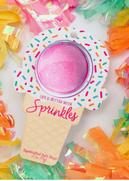 Sprinkles Ice Cream Bath Bomb-Bath Bombs-Cait + Co-The Silo Boutique, Women's Fashion Boutique Located in Warren and Grand Forks North Dakota