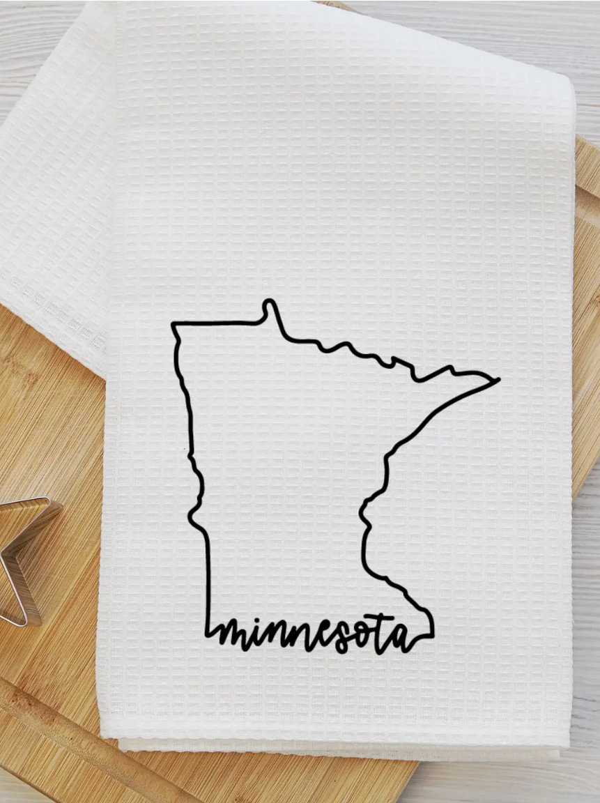 Minnesota Waffle Dish Tea Towel-Tea Towels-Daisy May Designs-The Silo Boutique, Women's Fashion Boutique Located in Warren and Grand Forks North Dakota