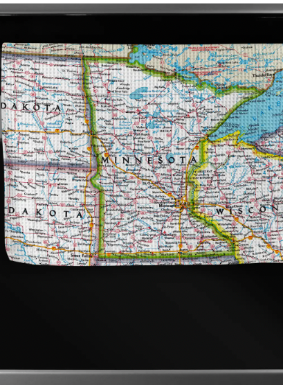 Minnesota Map Tea Towel-Tea Towels-Daisy May Designs-The Silo Boutique, Women's Fashion Boutique Located in Warren and Grand Forks North Dakota