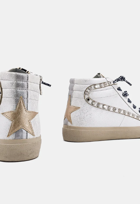 ShuShop Rio White Silver Sneaker-Shoes-shushop-The Silo Boutique, Women's Fashion Boutique Located in Warren and Grand Forks North Dakota