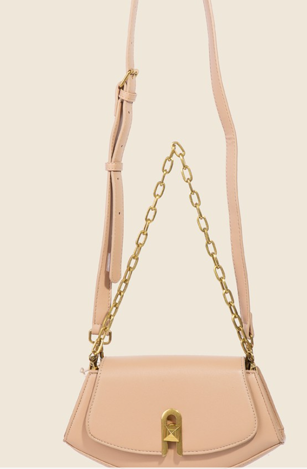 Curved Leather Crossbody or Shoulder Purse-Crossbody Purses-Fame-The Silo Boutique, Women's Fashion Boutique Located in Warren and Grand Forks North Dakota