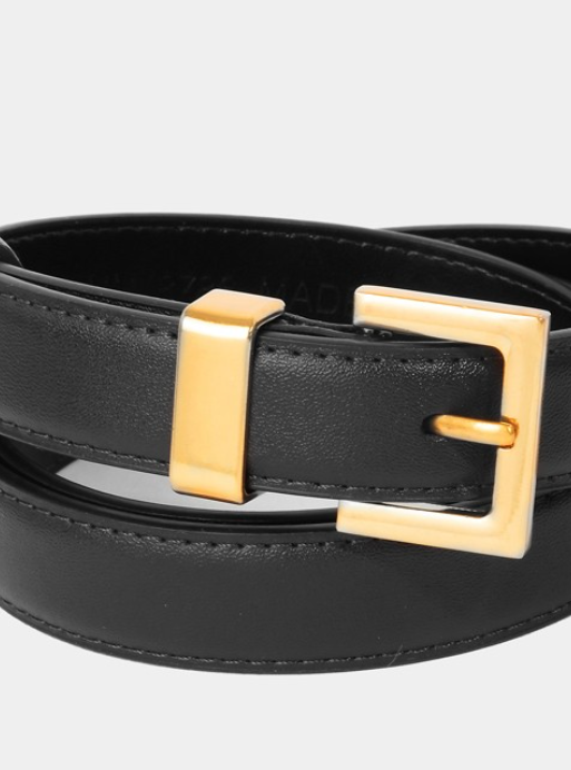 Black Square Leather Belt-Belts-Fame-The Silo Boutique, Women's Fashion Boutique Located in Warren and Grand Forks North Dakota