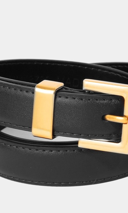 Black Square Leather Belt-Belts-Fame-The Silo Boutique, Women's Fashion Boutique Located in Warren and Grand Forks North Dakota