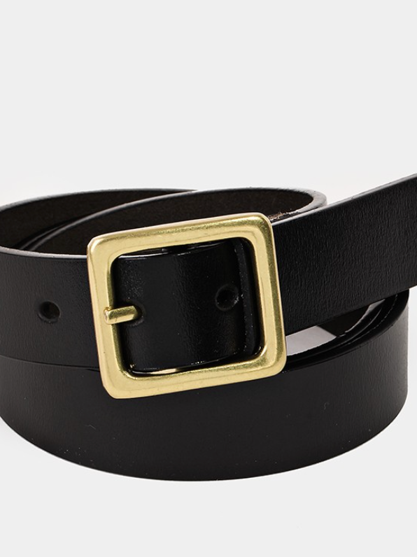 Black Brushed Gold Metal Belt-Belts-Fame-The Silo Boutique, Women's Fashion Boutique Located in Warren and Grand Forks North Dakota