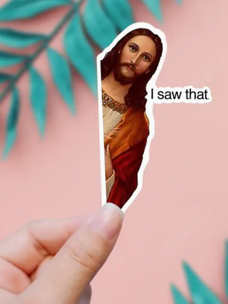 Jesus I Saw That Sticker-Stickers-faire-The Silo Boutique, Women's Fashion Boutique Located in Warren and Grand Forks North Dakota