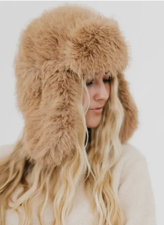 Pretty Simple Bomber Hat-Camel-Hats-pretty simple-The Silo Boutique, Women's Fashion Boutique Located in Warren and Grand Forks North Dakota