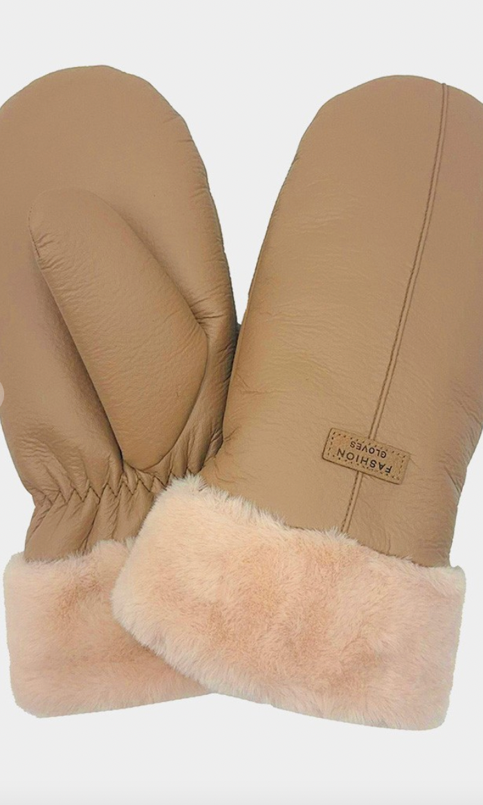 Lily Leather Mittens-Gloves & Mittens-wona-The Silo Boutique, Women's Fashion Boutique Located in Warren and Grand Forks North Dakota