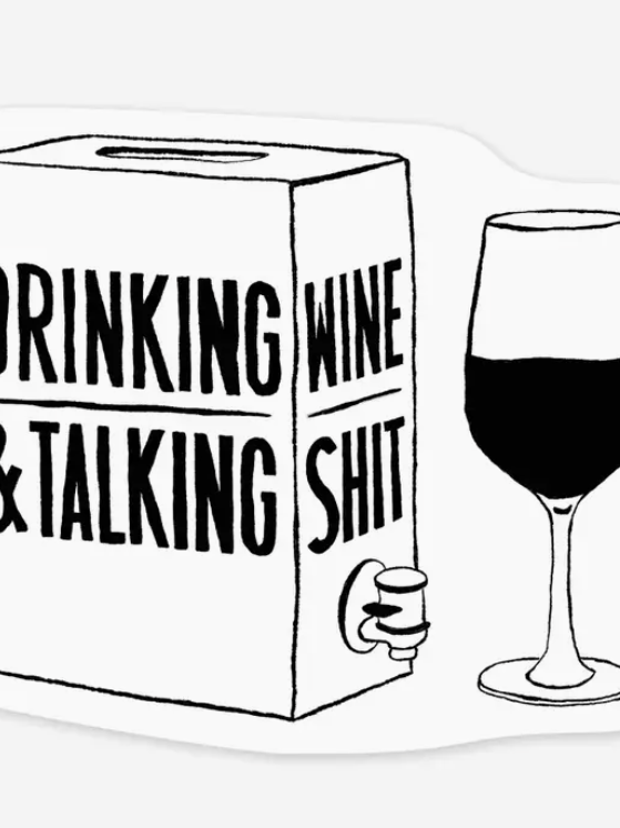 Drinking Wine Sticker-Stickers-faire-The Silo Boutique, Women's Fashion Boutique Located in Warren and Grand Forks North Dakota