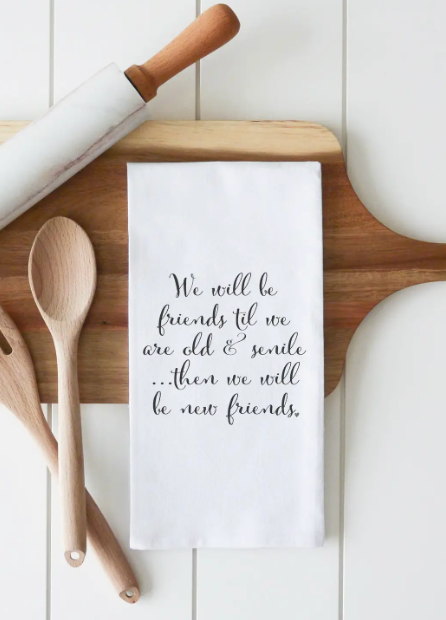 New Friends Tea Towel-Tea Towels-Porter Lane-The Silo Boutique, Women's Fashion Boutique Located in Warren and Grand Forks North Dakota