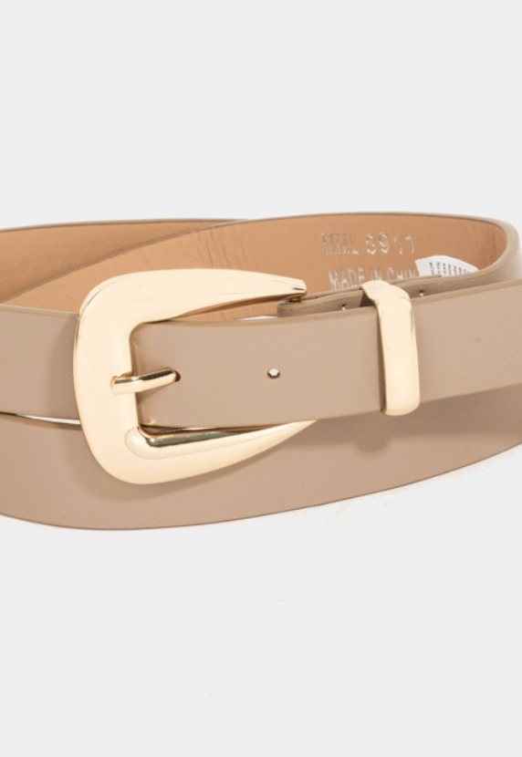 Smooth Belt-Tan-Belts-Fame-The Silo Boutique, Women's Fashion Boutique Located in Warren and Grand Forks North Dakota