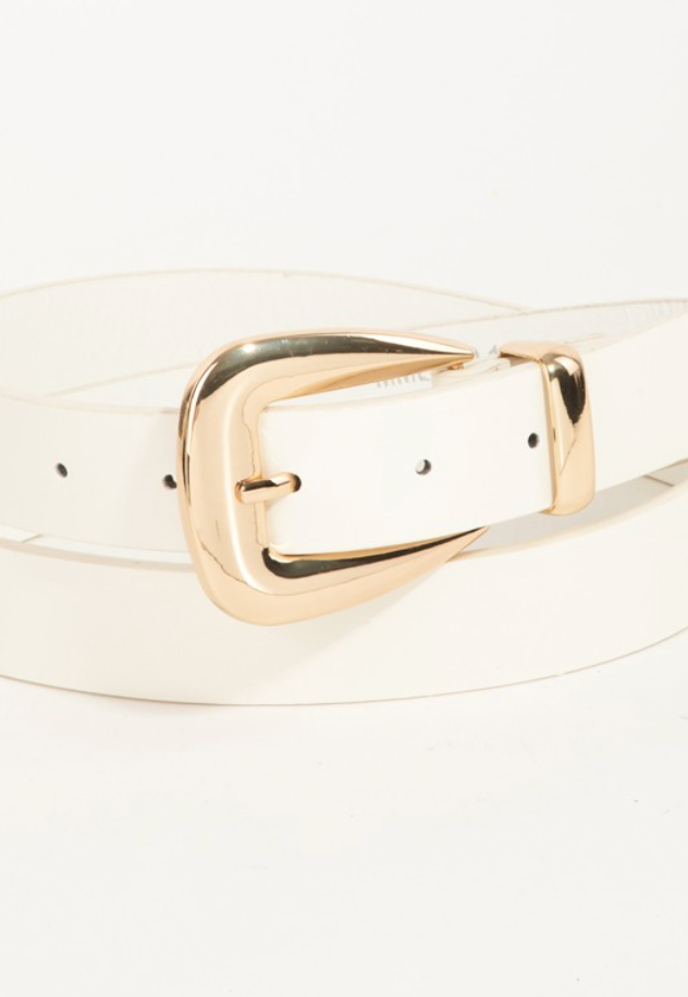 Smooth Belt-Ivory-Belts-Fame-The Silo Boutique, Women's Fashion Boutique Located in Warren and Grand Forks North Dakota