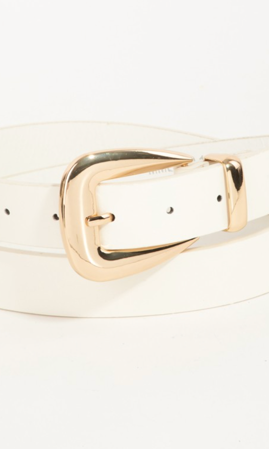 Smooth Belt-Ivory-Belts-Fame-The Silo Boutique, Women's Fashion Boutique Located in Warren and Grand Forks North Dakota