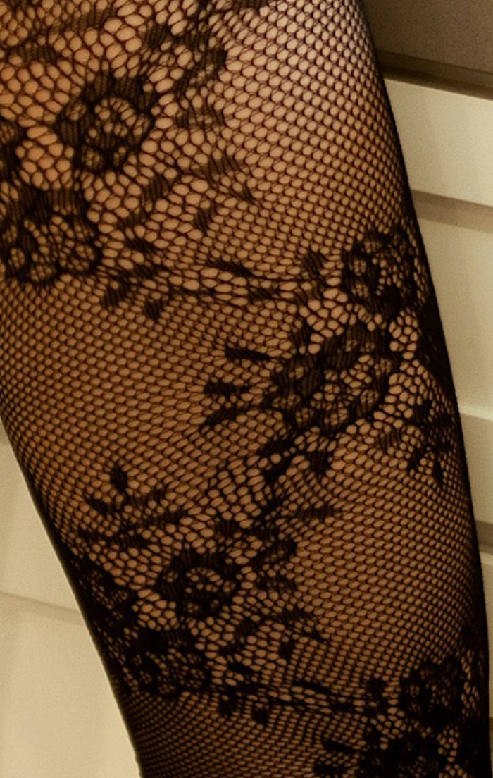 Floral Patterned Fishnet Tights-tights-yelete-The Silo Boutique, Women's Fashion Boutique Located in Warren and Grand Forks North Dakota