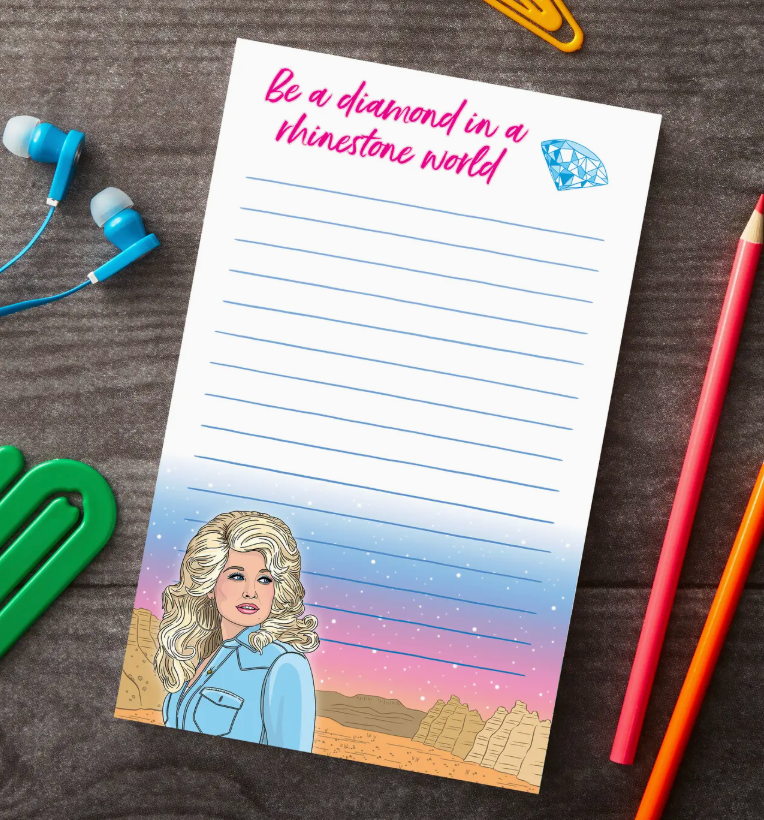 Dolly Diamond in A Rhinestone World Stationery-note pads-fair-The Silo Boutique, Women's Fashion Boutique Located in Warren and Grand Forks North Dakota