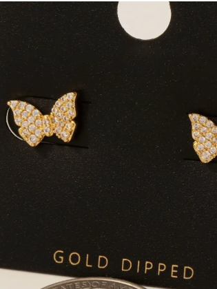 Pave Butterfly Stud Earrings-Earrings-Fame-The Silo Boutique, Women's Fashion Boutique Located in Warren and Grand Forks North Dakota