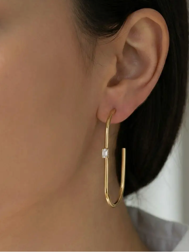 Open Oval Hoop Earrings-Earrings-Fame-The Silo Boutique, Women's Fashion Boutique Located in Warren and Grand Forks North Dakota