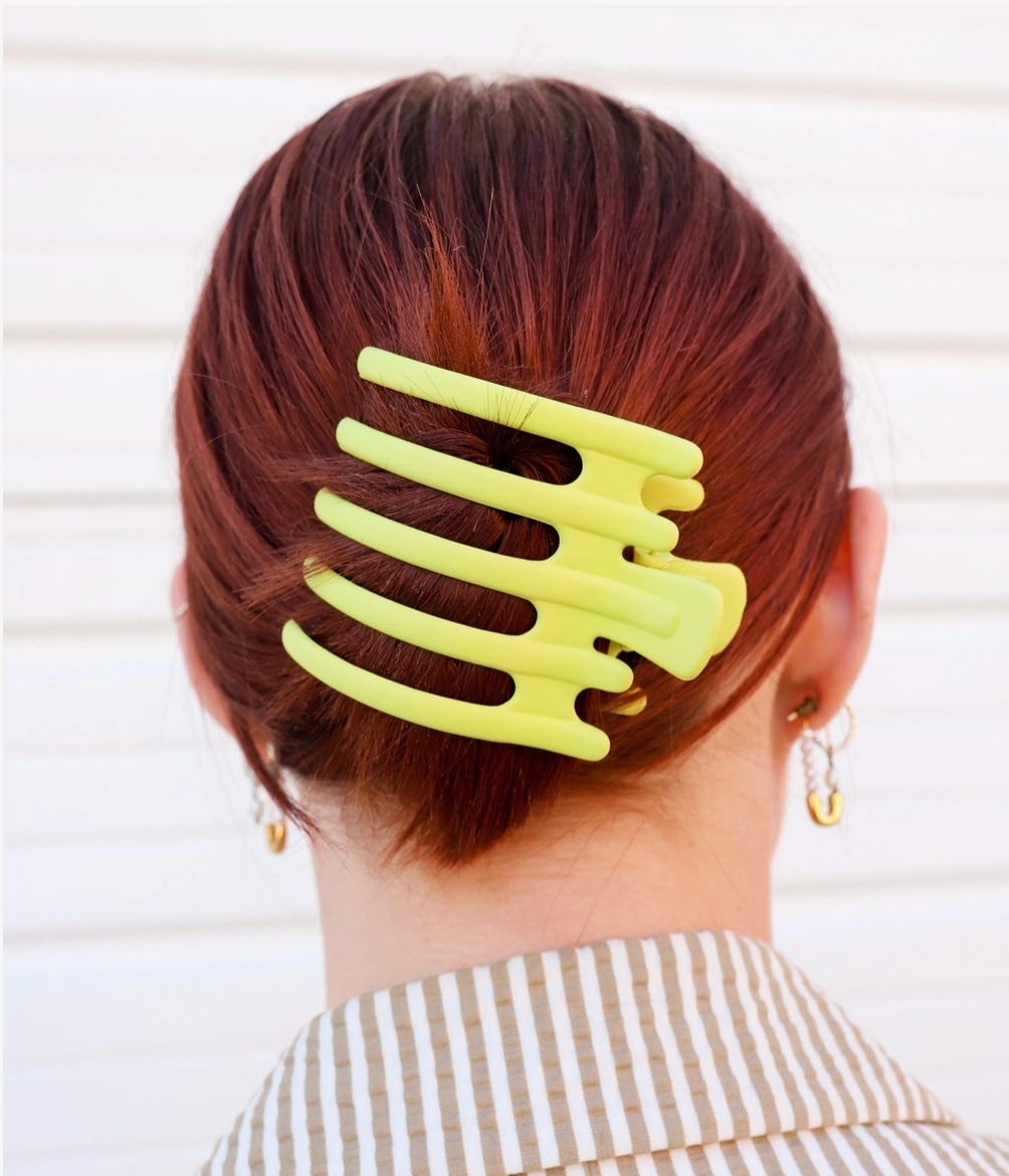 KAXI Wide Lay Down Claw Clip-Neon-Hair Accessories-zad-The Silo Boutique, Women's Fashion Boutique Located in Warren and Grand Forks North Dakota