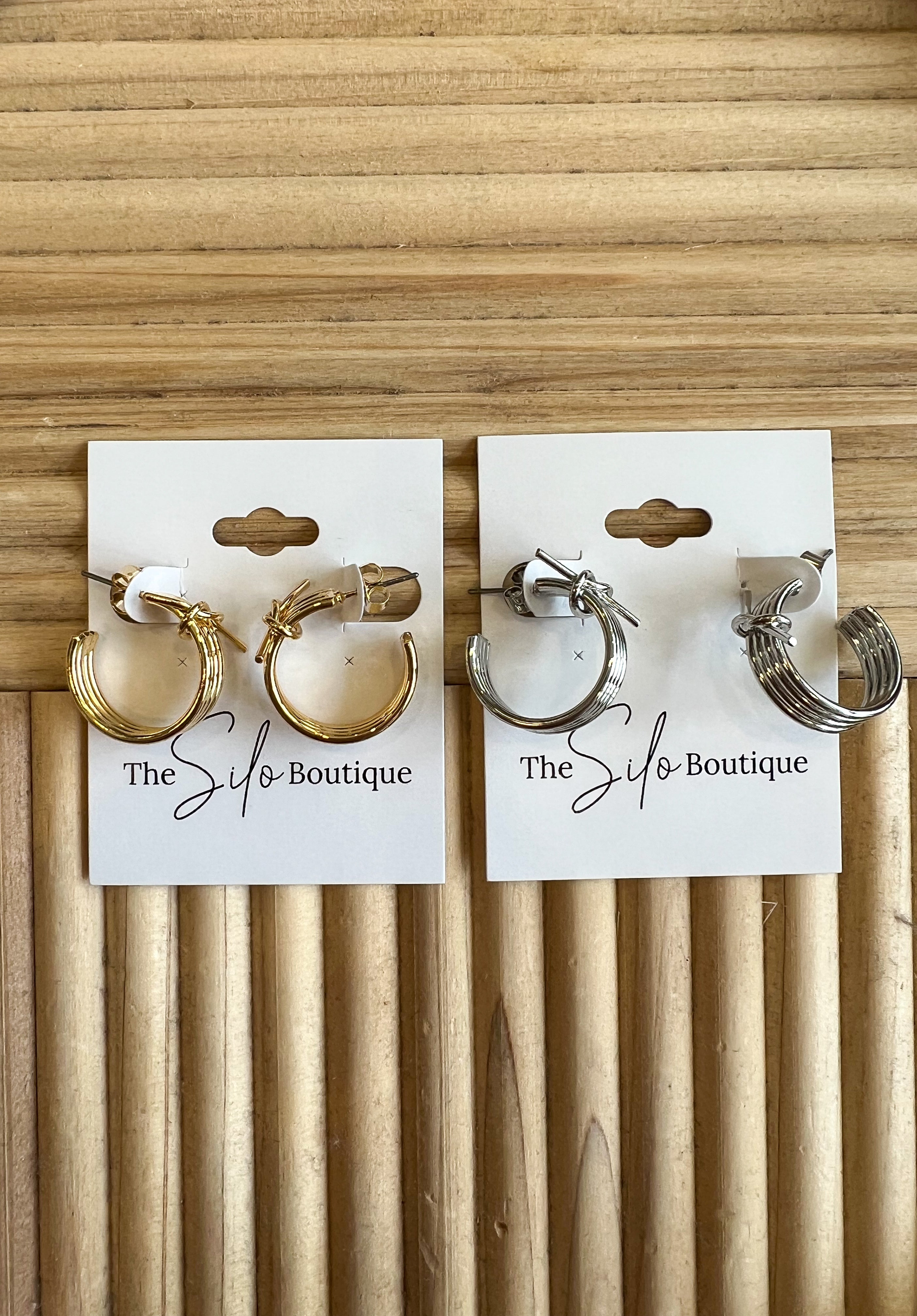 Fine Line Mini Hoop Earrings-Earrings-Fame-The Silo Boutique, Women's Fashion Boutique Located in Warren and Grand Forks North Dakota