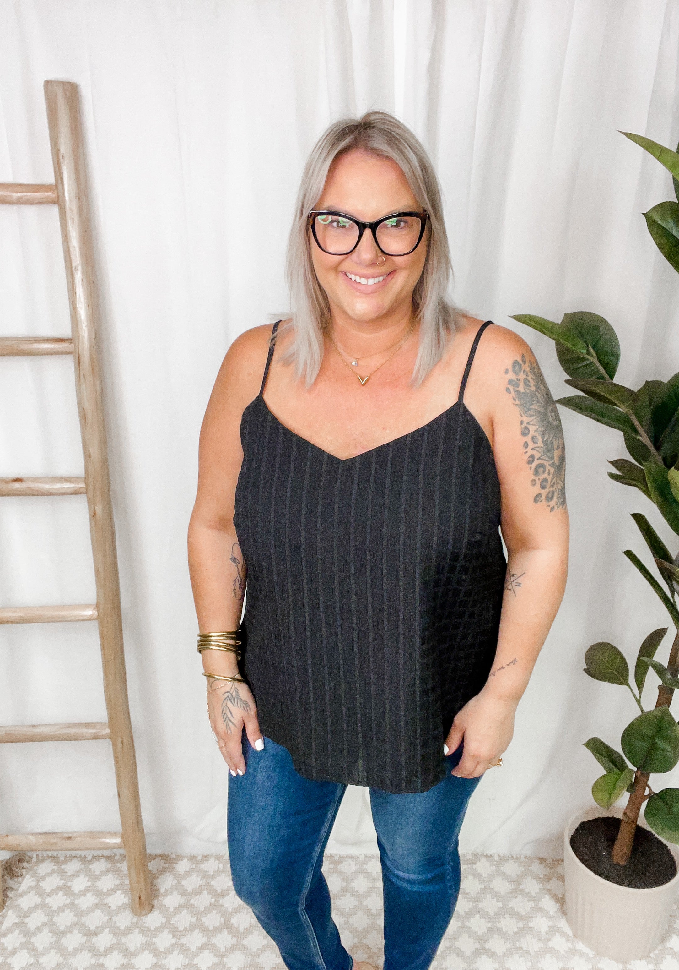 Black Crinkle Cami-Cami-gilli-The Silo Boutique, Women's Fashion Boutique Located in Warren and Grand Forks North Dakota