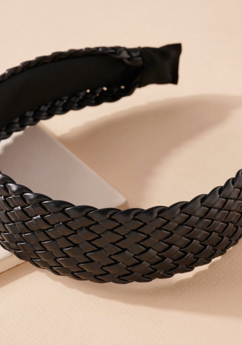 Ave Braided Leather Headband-Headbands-Fame-The Silo Boutique, Women's Fashion Boutique Located in Warren and Grand Forks North Dakota