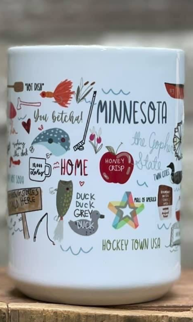 Minnesota Coffee Mug-Coffee Mugs-ivory and sage-The Silo Boutique, Women's Fashion Boutique Located in Warren and Grand Forks North Dakota