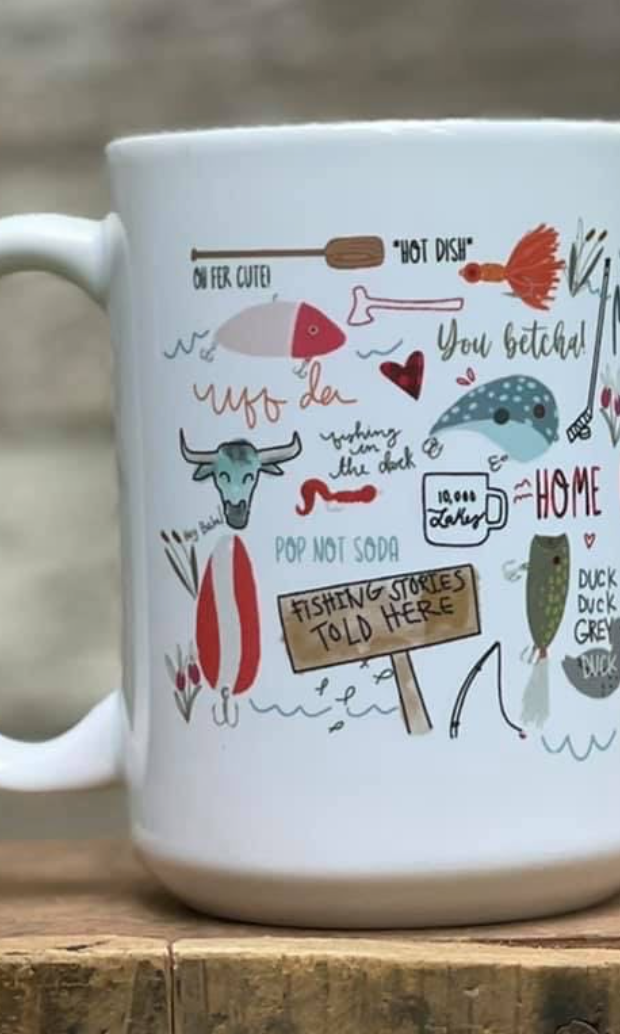 Minnesota Coffee Mug-Coffee Mugs-ivory and sage-The Silo Boutique, Women's Fashion Boutique Located in Warren and Grand Forks North Dakota