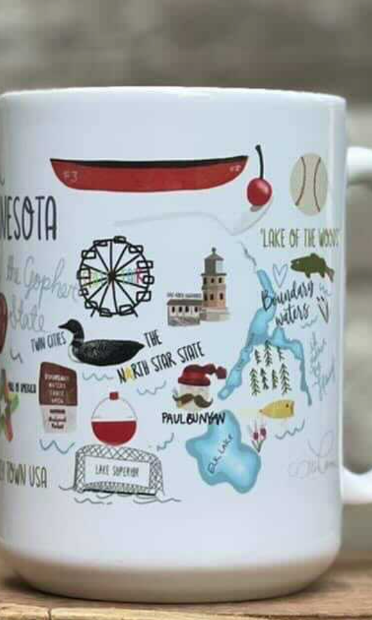 Minnesota Coffee Mug-Coffee Mugs-ivory and sage-The Silo Boutique, Women's Fashion Boutique Located in Warren and Grand Forks North Dakota