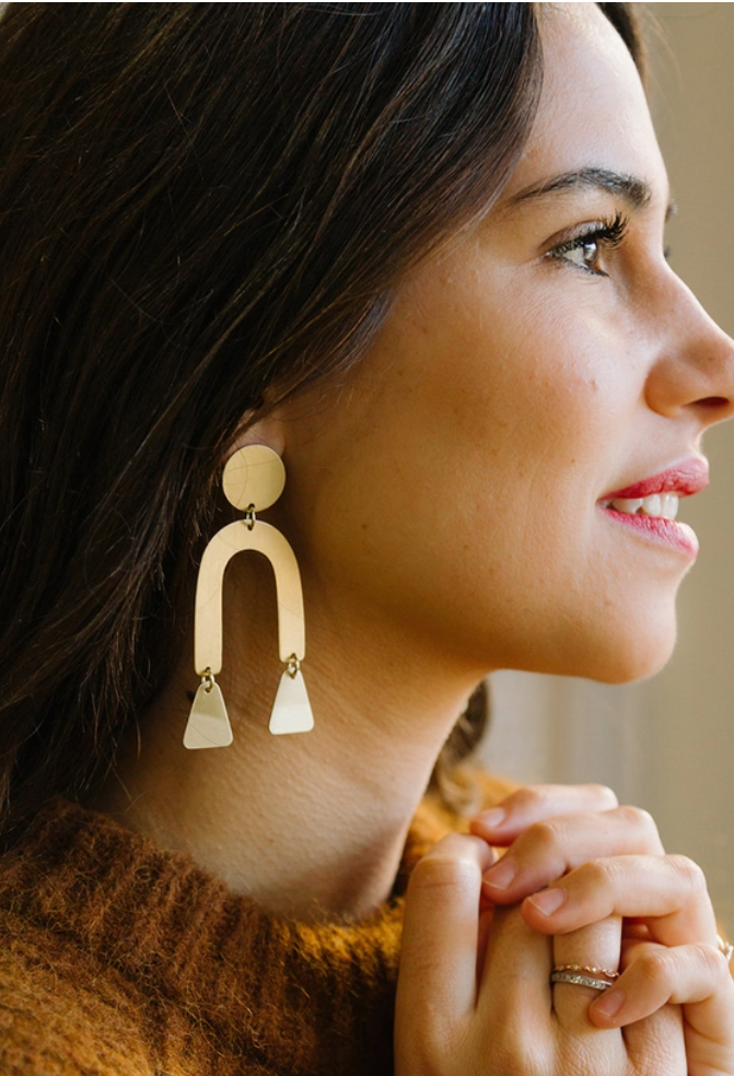 Rover Gold Arch Earrings-earrings-rover-The Silo Boutique, Women's Fashion Boutique Located in Warren and Grand Forks North Dakota