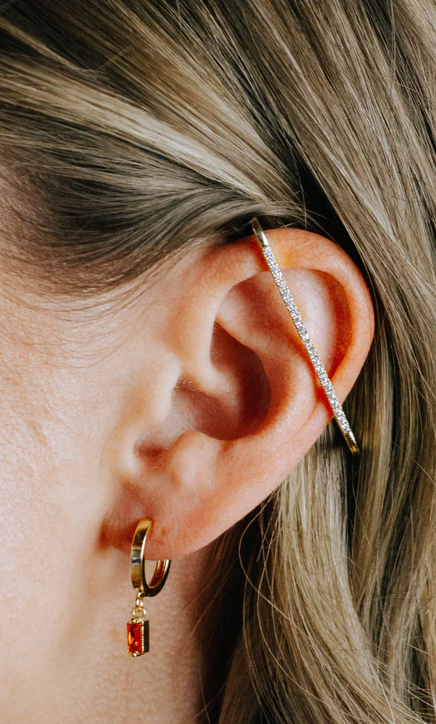 Pave Ear Bar-Earrings-locked and layered-The Silo Boutique, Women's Fashion Boutique Located in Warren and Grand Forks North Dakota