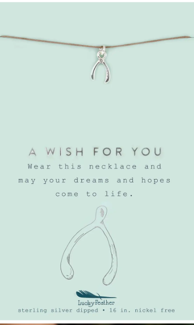 A Wish For You Wishbone Necklace-Necklaces-lucky feather-The Silo Boutique, Women's Fashion Boutique Located in Warren and Grand Forks North Dakota