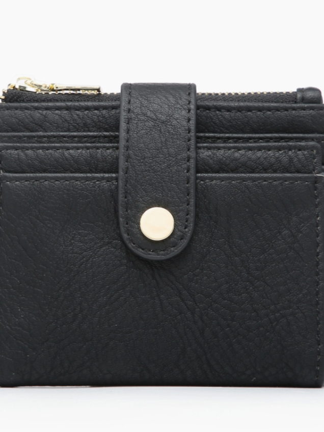 Jen and Co Black Sam Mini Snap Card Wallet-Wallets-Jen and Co-The Silo Boutique, Women's Fashion Boutique Located in Warren and Grand Forks North Dakota