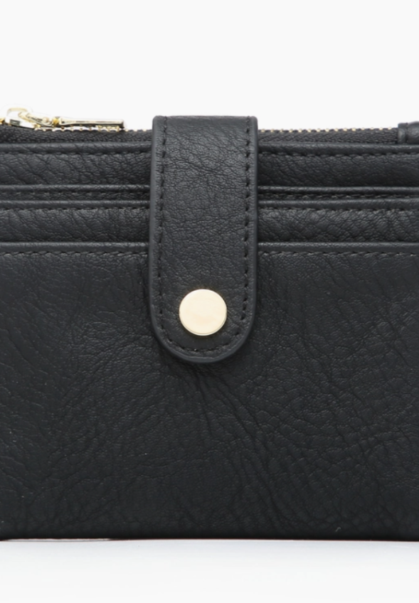 Jen and Co Black Sam Mini Snap Card Wallet-Wallets-Jen and Co-The Silo Boutique, Women's Fashion Boutique Located in Warren and Grand Forks North Dakota
