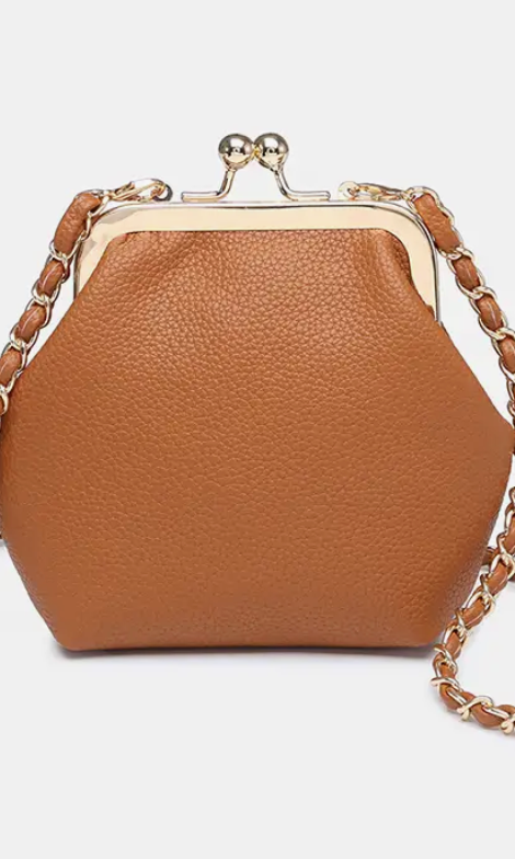 Brown Cleo Coin Pouch Crossbody-Crossbody Purses-Jen and Co-The Silo Boutique, Women's Fashion Boutique Located in Warren and Grand Forks North Dakota