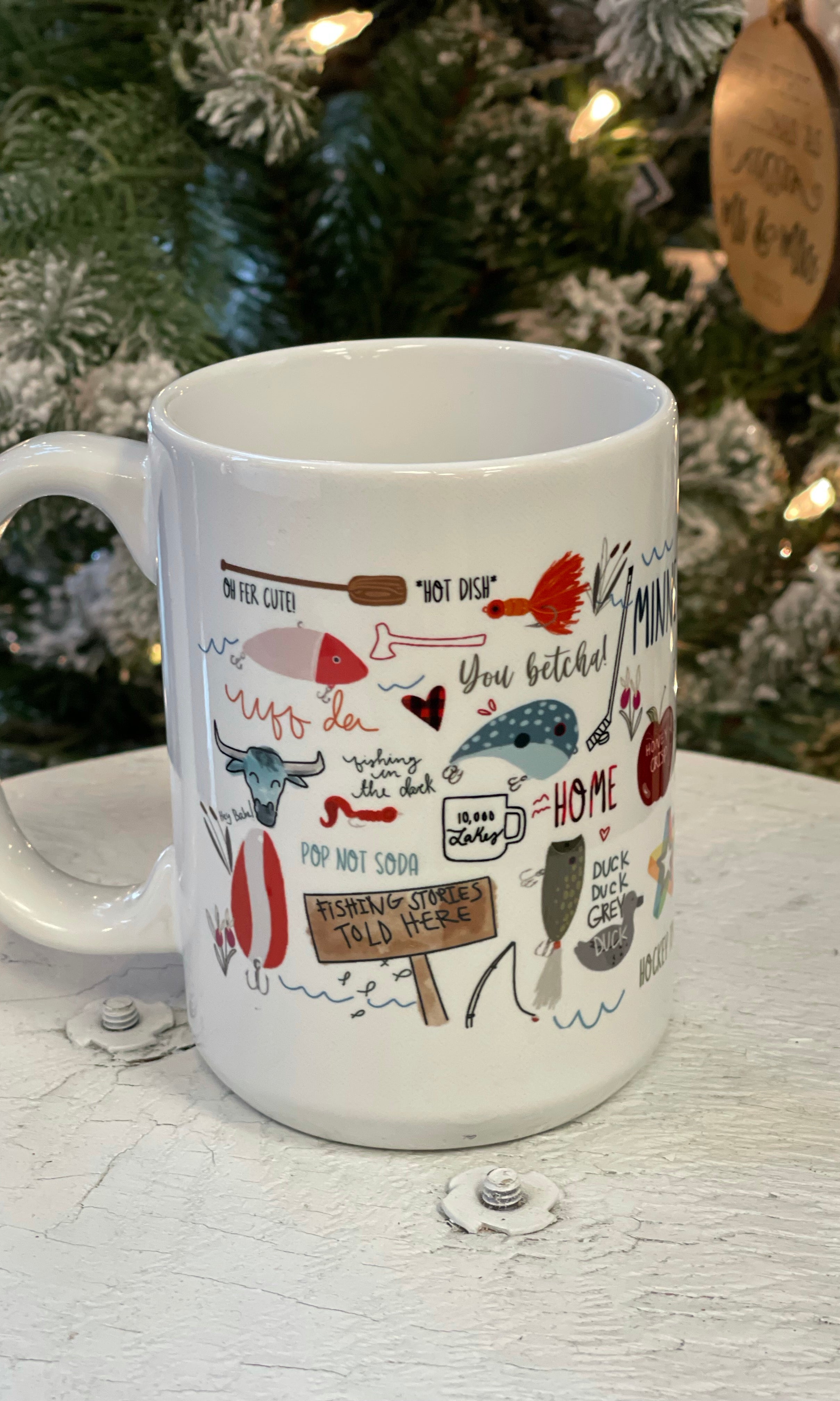 Minnesota Coffee Mug-Coffee Mugs-ivory and sage-The Silo Boutique, Women's Fashion Boutique Located in Warren and Grand Forks North Dakota