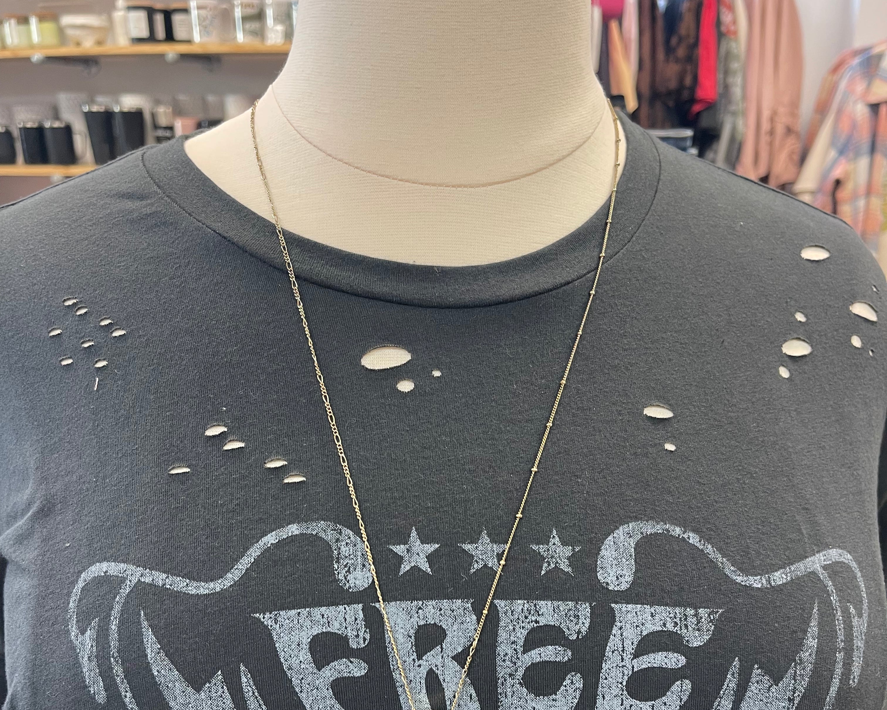 Encore Gold Long Necklace-Necklaces-encore-The Silo Boutique, Women's Fashion Boutique Located in Warren and Grand Forks North Dakota