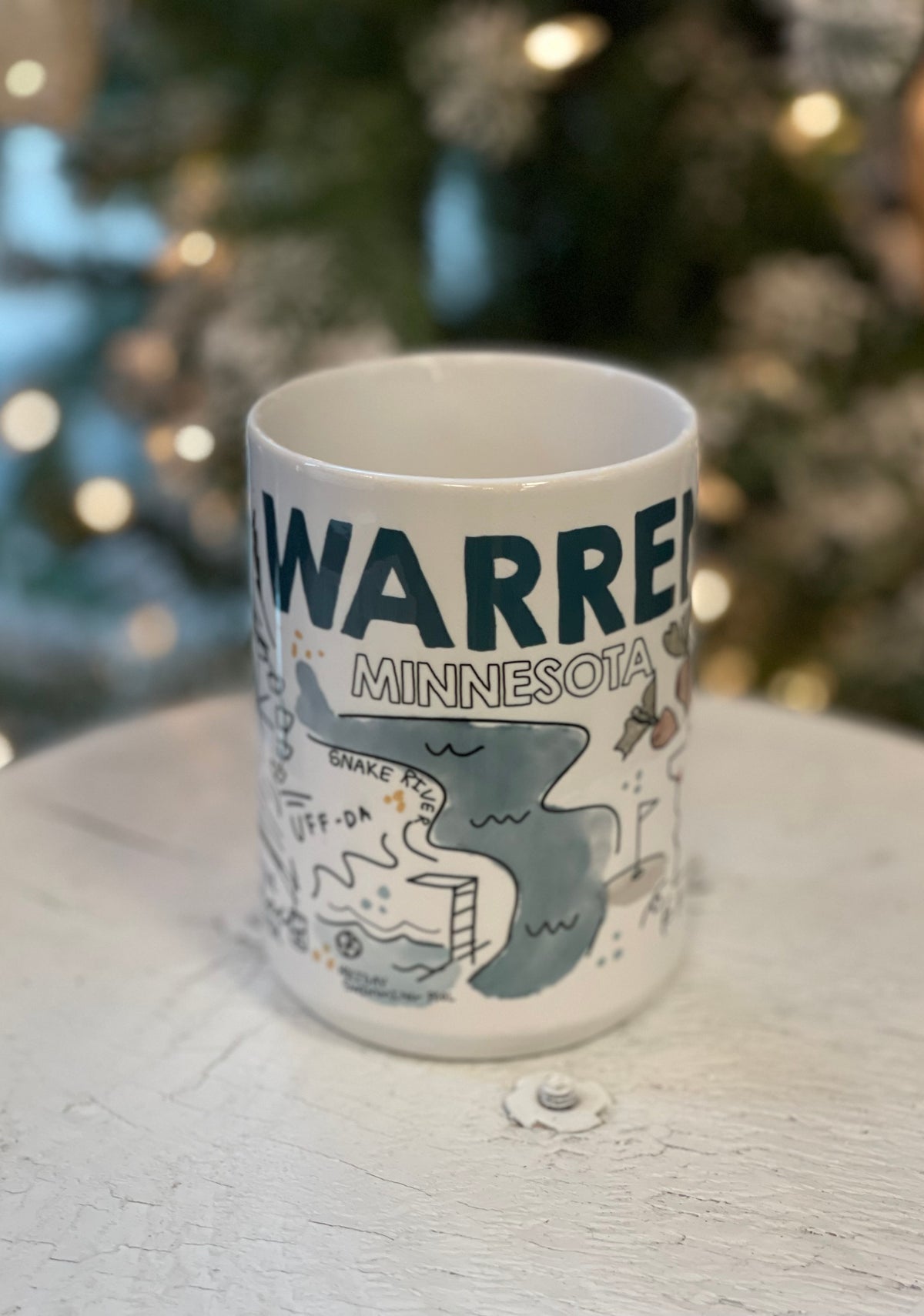 Warren Coffee Mug-Coffee Mugs-ivory and sage-The Silo Boutique, Women's Fashion Boutique Located in Warren and Grand Forks North Dakota