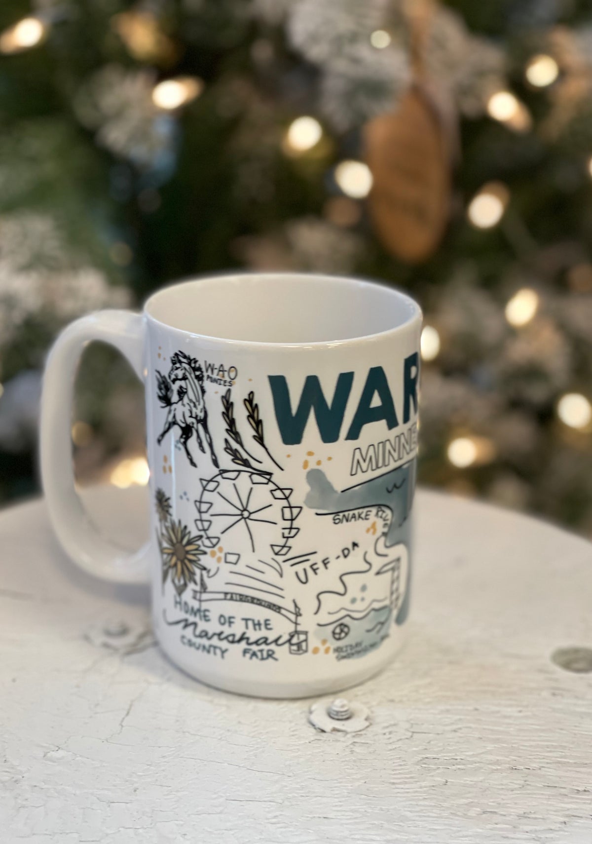 Warren Coffee Mug-Coffee Mugs-ivory and sage-The Silo Boutique, Women's Fashion Boutique Located in Warren and Grand Forks North Dakota