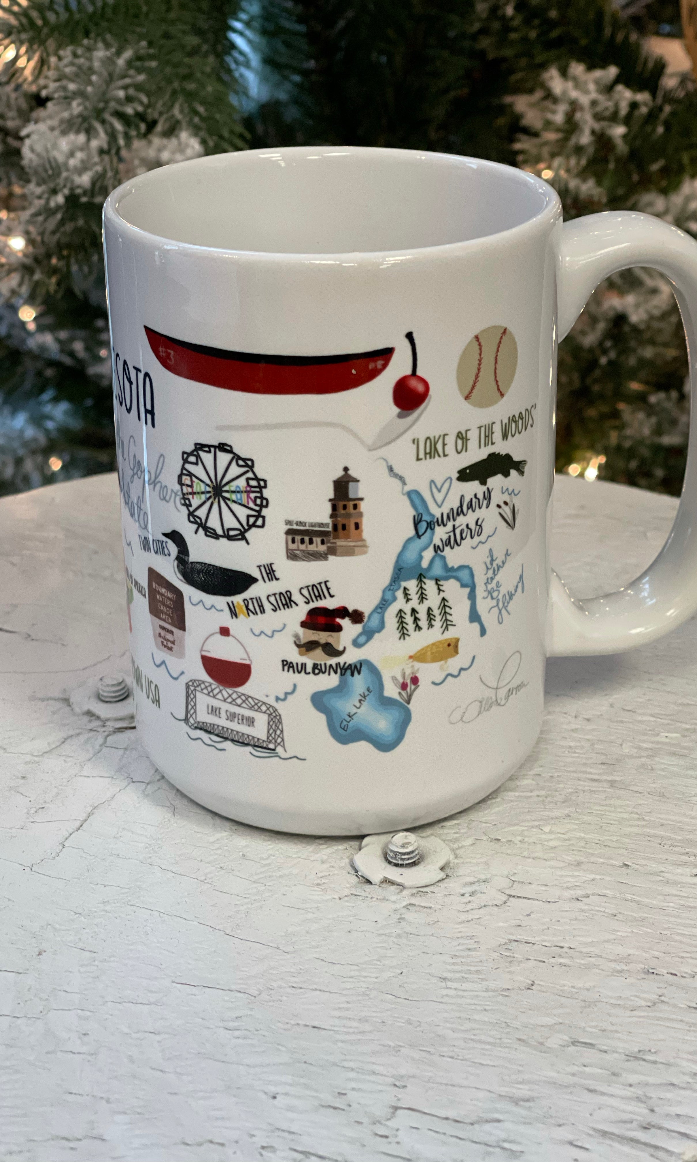 Minnesota Coffee Mug-Coffee Mugs-ivory and sage-The Silo Boutique, Women's Fashion Boutique Located in Warren and Grand Forks North Dakota